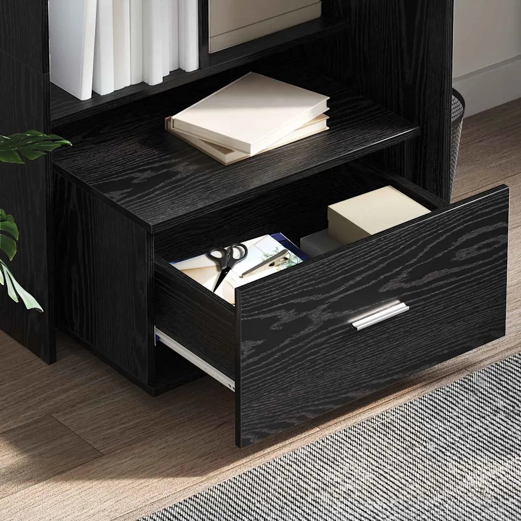 Scrivania Rovere Nero 131,5 x 50 x 106,5 cm Legno multistrato 3337266