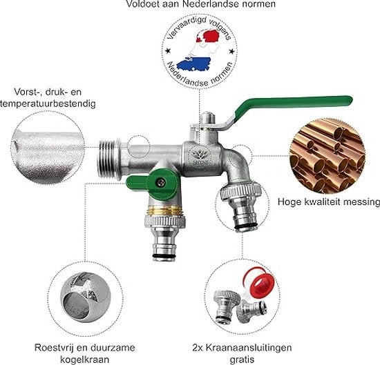 Valvola a sfera, resistente al gelo, per uso domestico, giardino, industria, pompa di giardino 3/4'' fino a 2*3/4'' (2 pezzi)