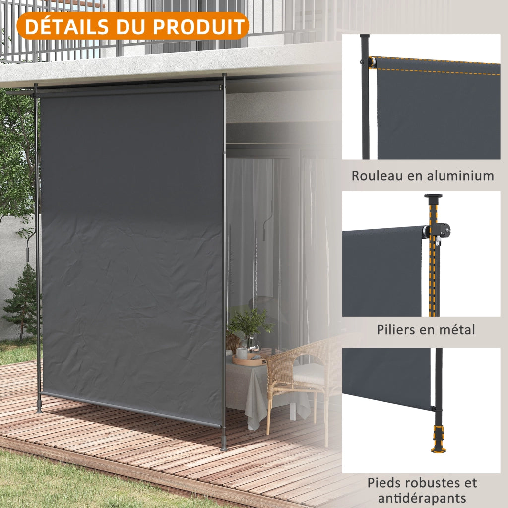 Tenda da balcone scorrevole ¨C zephmum ¨C grigio alluminio 200x305 cm
