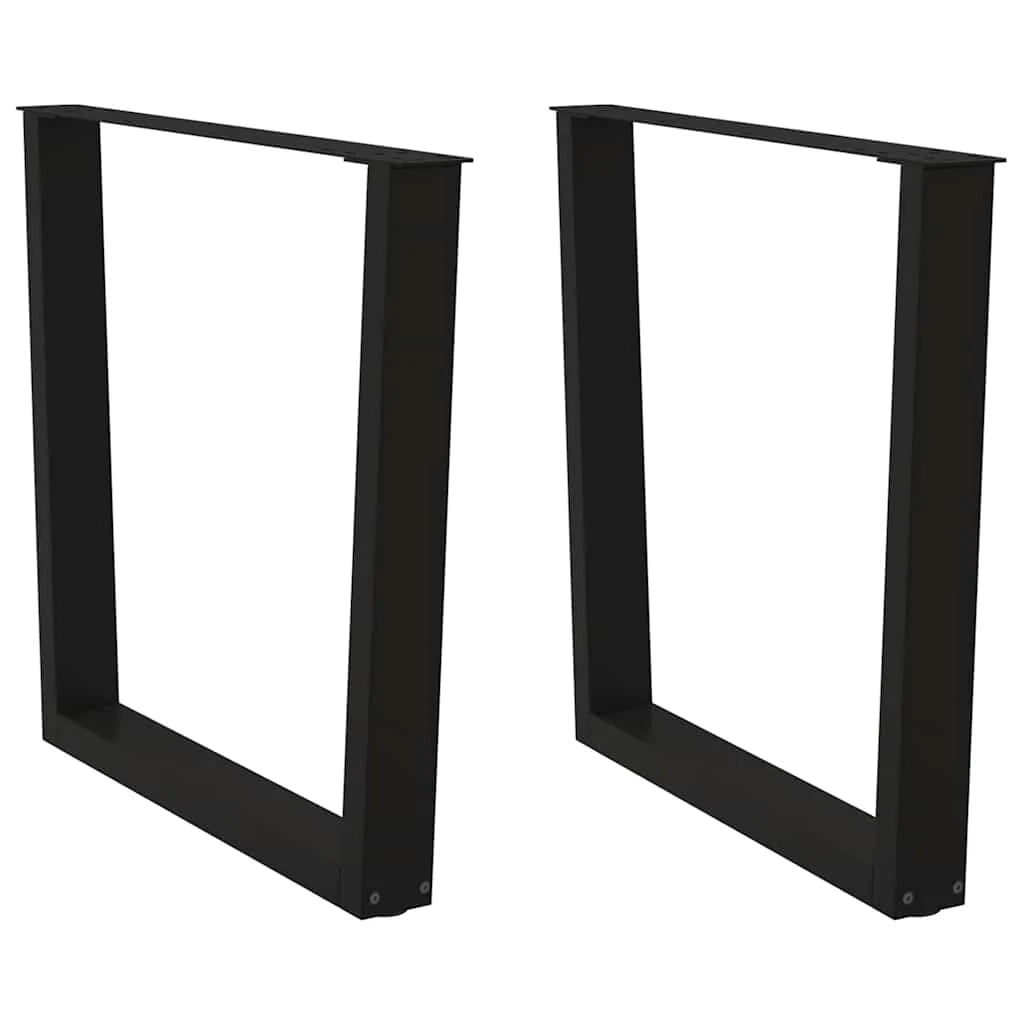 Set di 2 gambe per tavolo da pranzo a forma di V 80 x 73 cm design moderno con piedini regolabili in acciaio nero 02_0056934