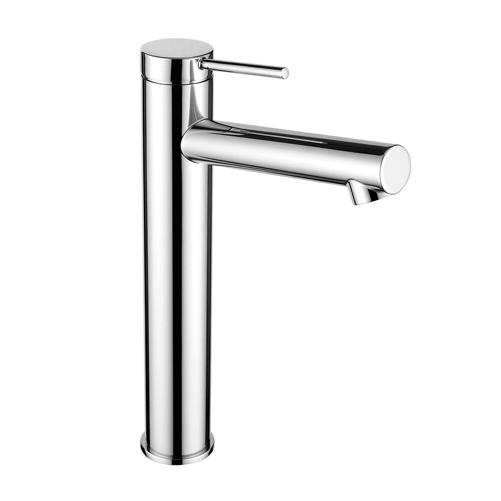 Set miscelatori lavabo alto e bidet cromo in ottone con leva monocomando slim Alba