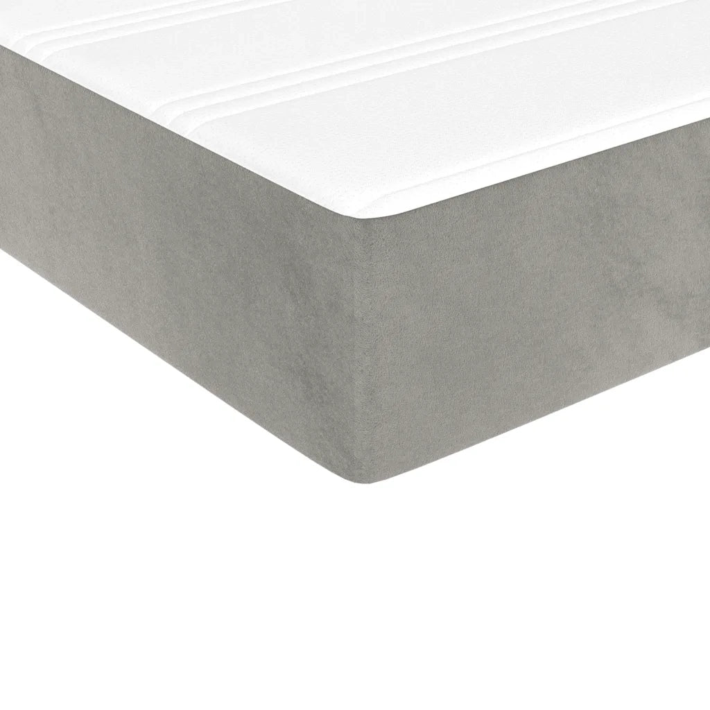 Materasso a Molle-Materasso per letto Grigio Chiaro 100x220x20 cm in Velluto