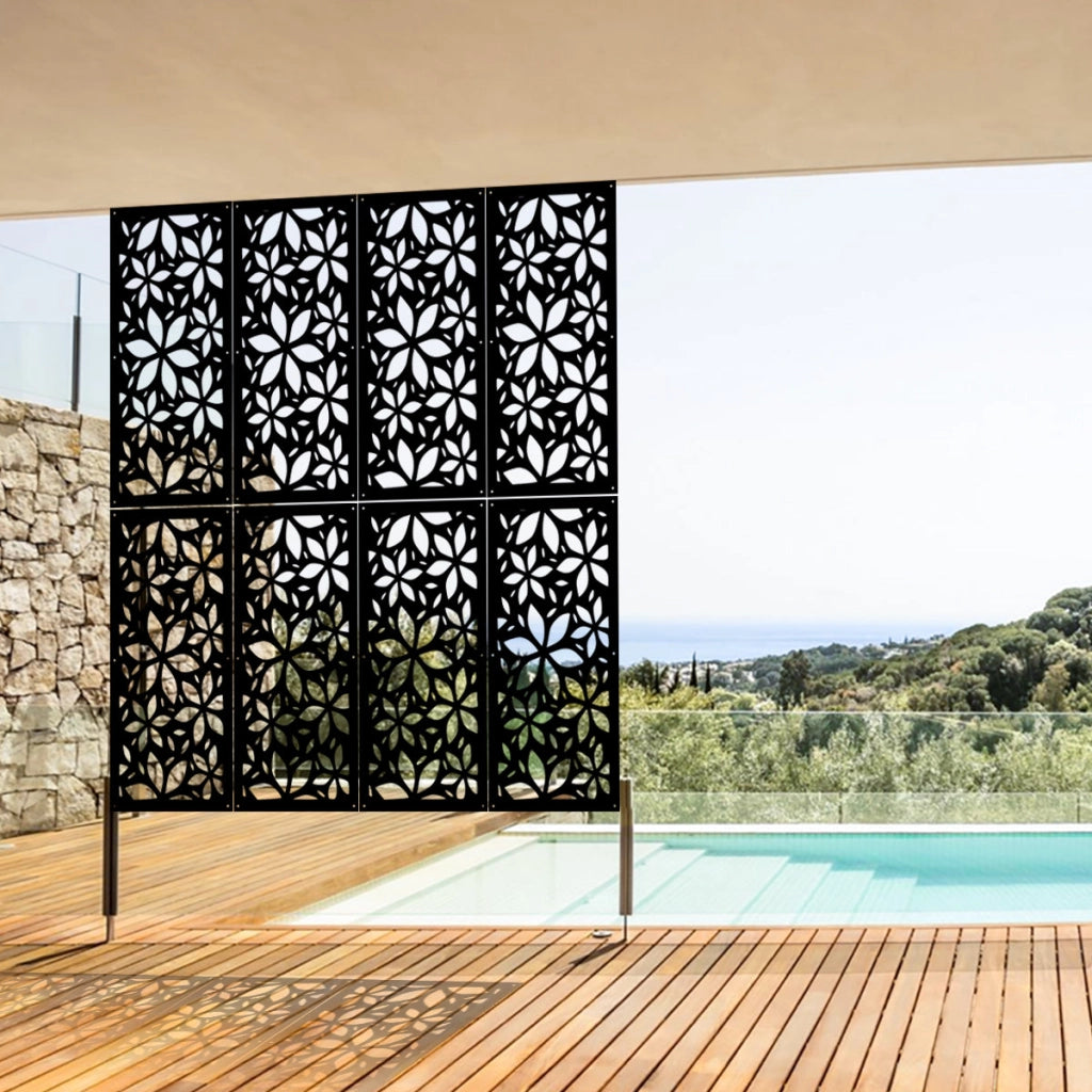 VENUS - Pannello in PVC traforato - Parasole Misura: 50x150 cm, Colore: nero
