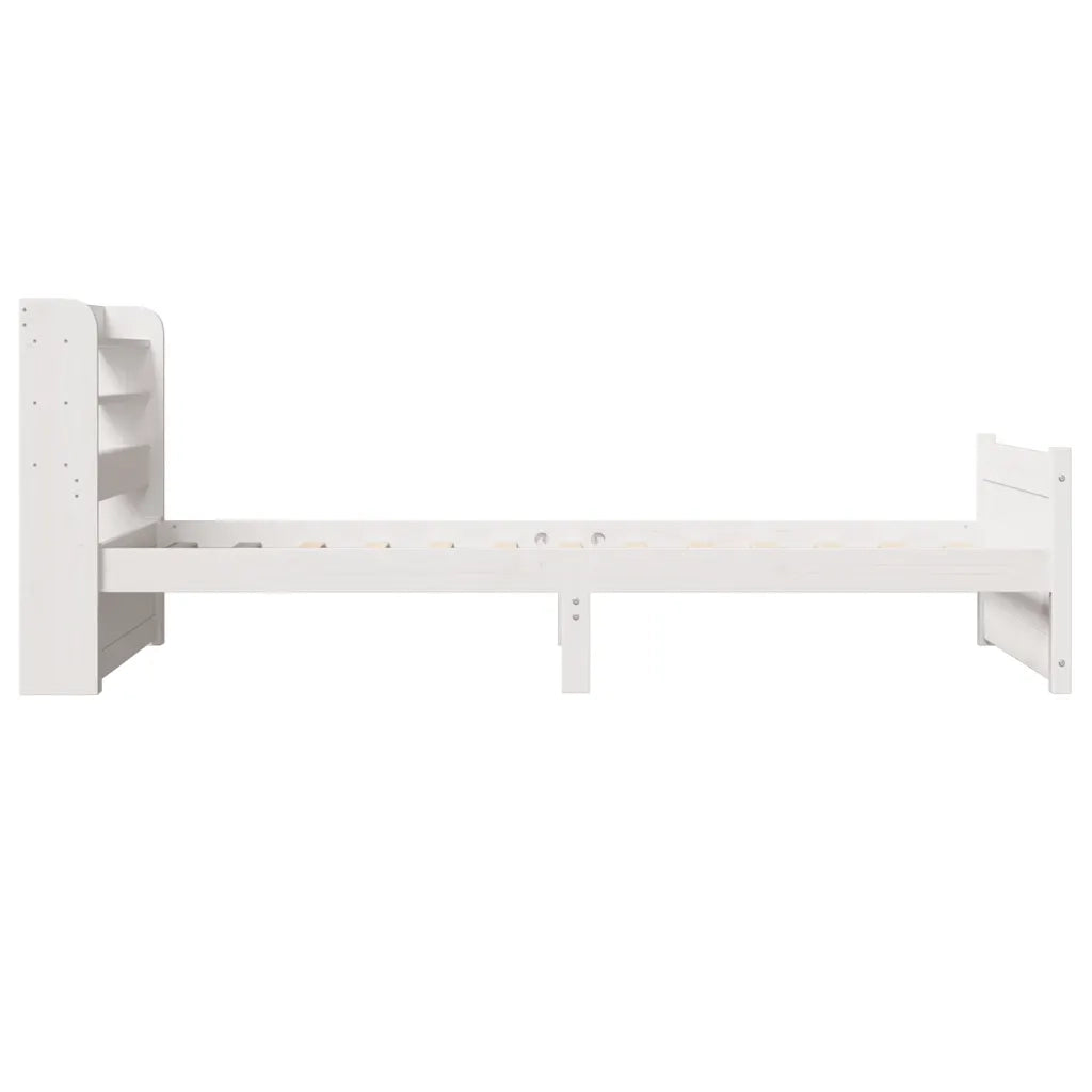 Giroletto con Testiera senza Materasso-Struttura Letto Bianco 90x190 cm 368041
