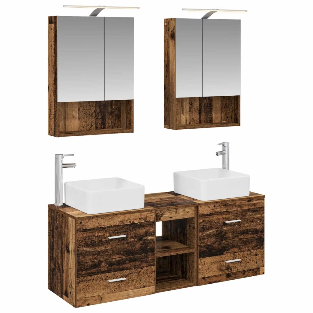 Set di mobili per il bagno 5 pcs Legno antico 3406765