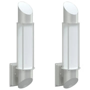 Set di 2 applique da esterno IP44 10,5 x 14 x 48 cm illuminazione da giardino dal design moderno in acciaio inox argento 02_0056605
