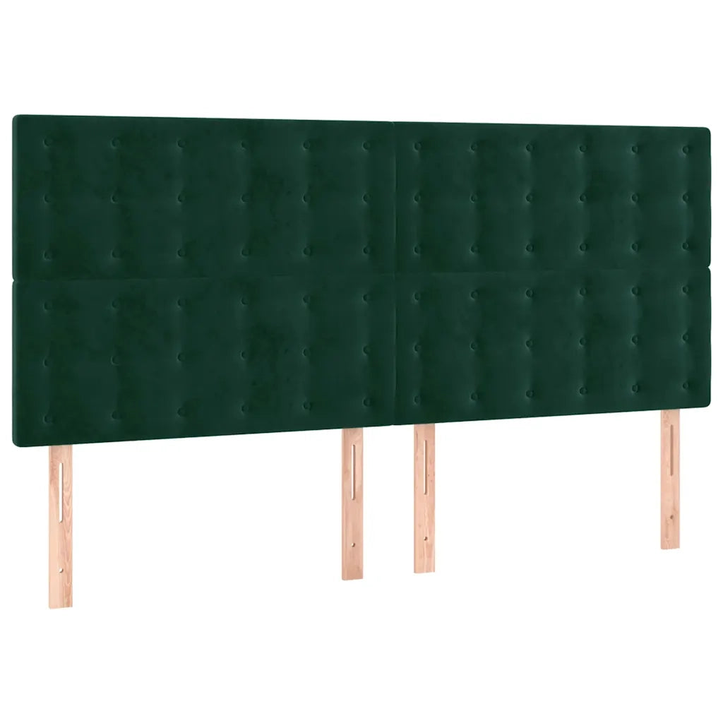 Testiera a LED-Testata con LED Verde Scuro 200x5x118/128 cm in Velluto 475813