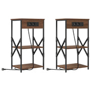 Set di 2 Comodini | Armadio da Notte | Mobiletto da notte Rovere Marrone 41 x 31 x 76 cm