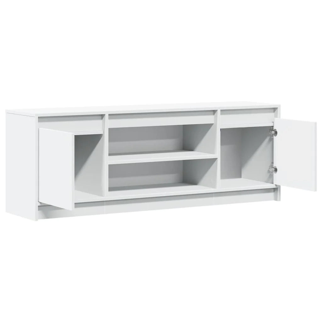 Mobile TV multimediale mensola TV credenza mobile TV sala da pranzo soggiorno camera da letto con illuminazione a LED 139,5 x 34 x 50 cm legno ingegnerizzato bianco 02_0026436