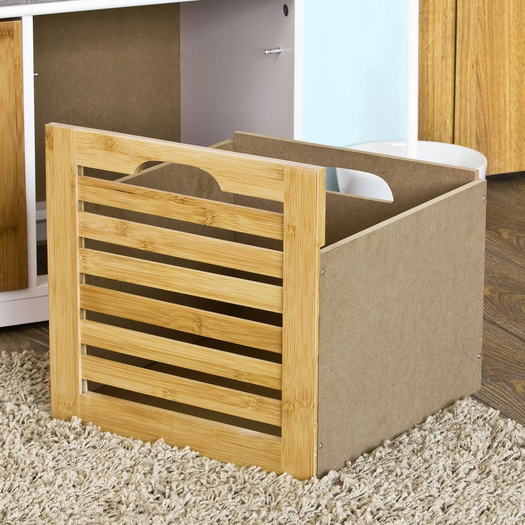 Scarpiera da ingresso Panchina con Cuscino e Cestini 2 Cestini Legno FSR23-K-WN