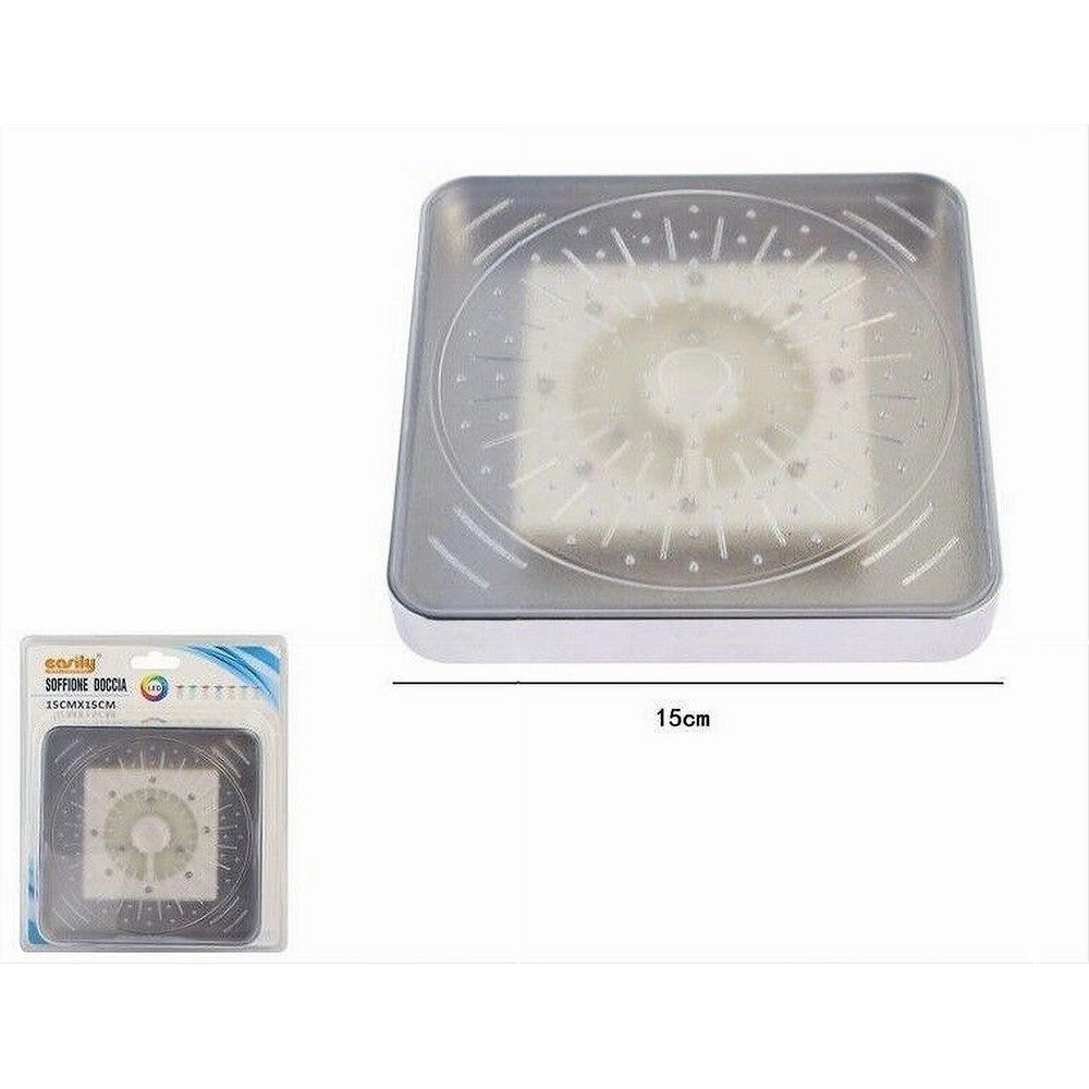 Trade Shop - Soffione Doccia Quadrato 15cm A Led Rgb Bagno Miscelatore 79903 Per Cromoterapia -