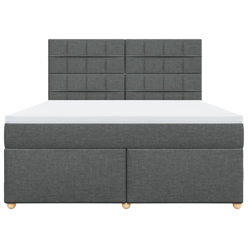 Giroletto a Molle con Materasso Grigio Scuro 180x200 cm Tessuto