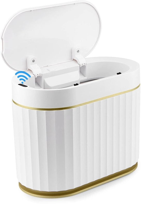 Raccoglitore composto, sensore di movimento intelligente e coperchio automatico senza toccare per bagno, soggiorno, tavolo da toeletta, cucina, ufficio e camper (5L)