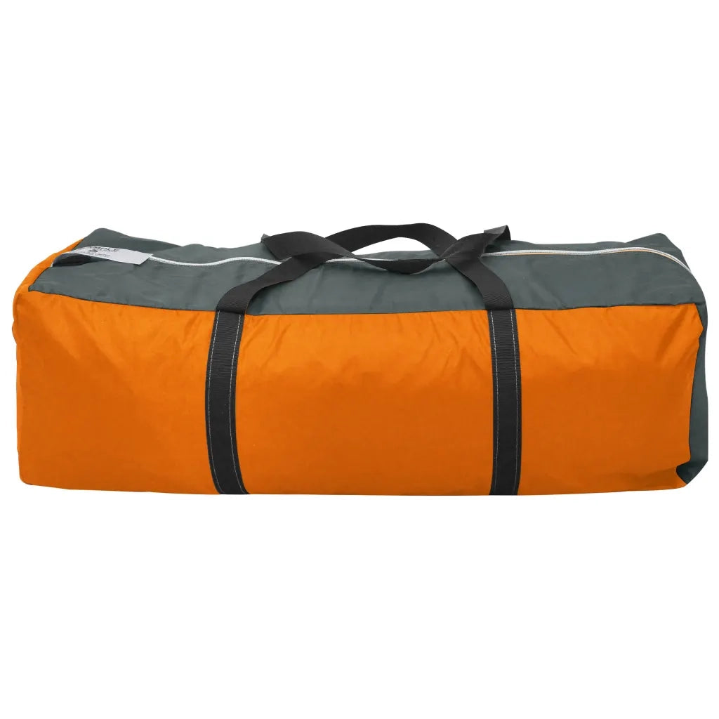 Tenda da Campeggio 9 Persone in Tessuto Grigio e Arancione 93181