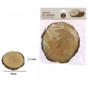 Trade Shop - Disco Di Legno Base Tronco Decorativa Per Ornamento Casa 16x1.5 Cm Rotondo 72112 -