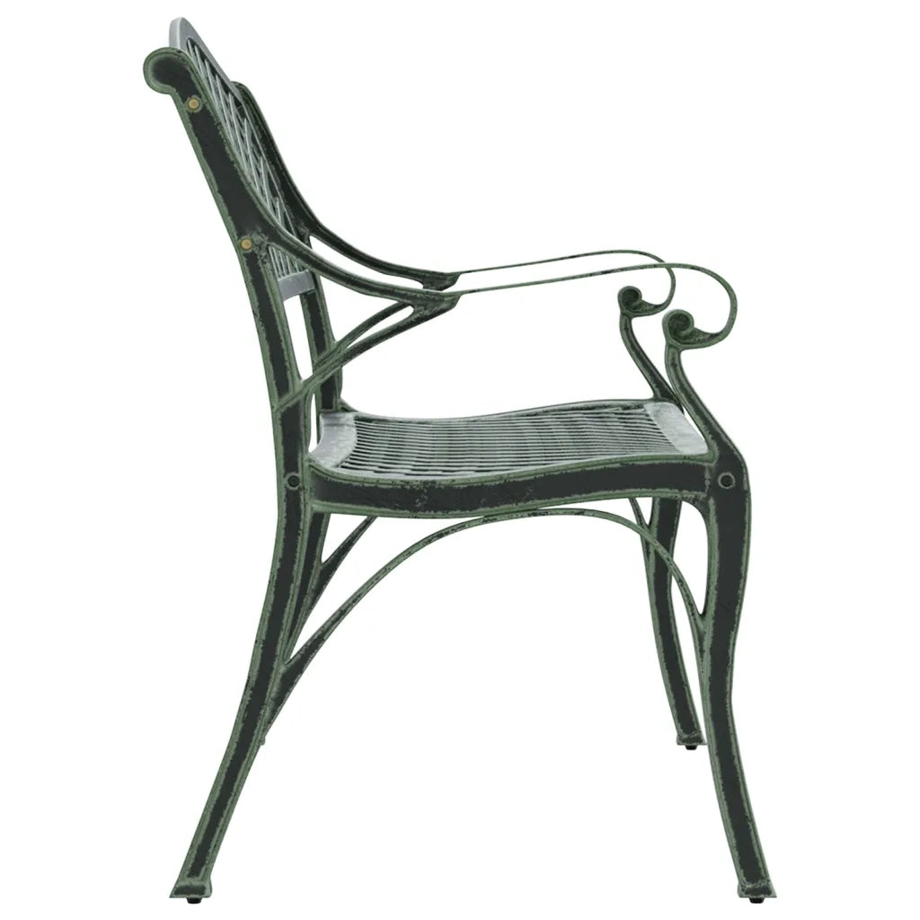Panchina da Giardino 102 cm in Alluminio Pressofuso Verde 317745