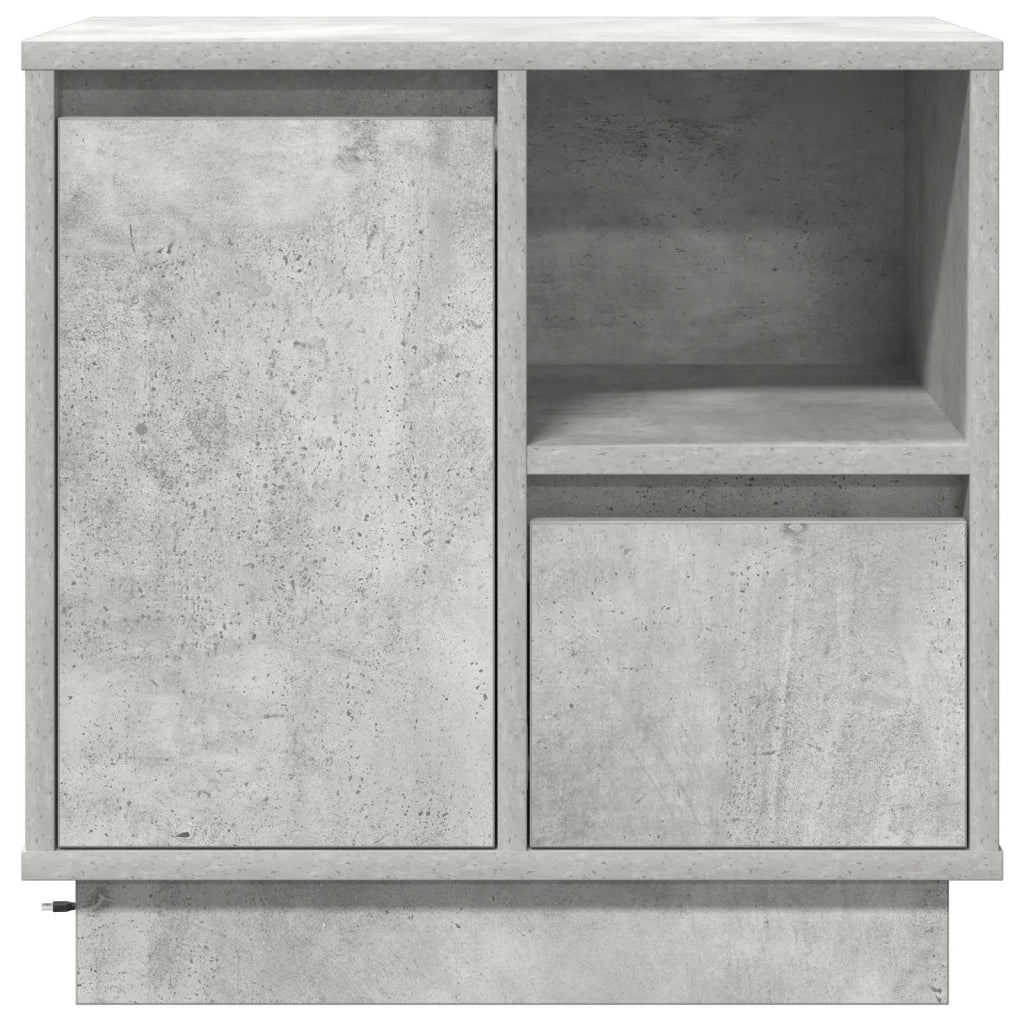 Comodino | Armadio da Notte | Mobiletto da notte con cassetto Grigio cemento 50 x 34,5 x 50 cm.