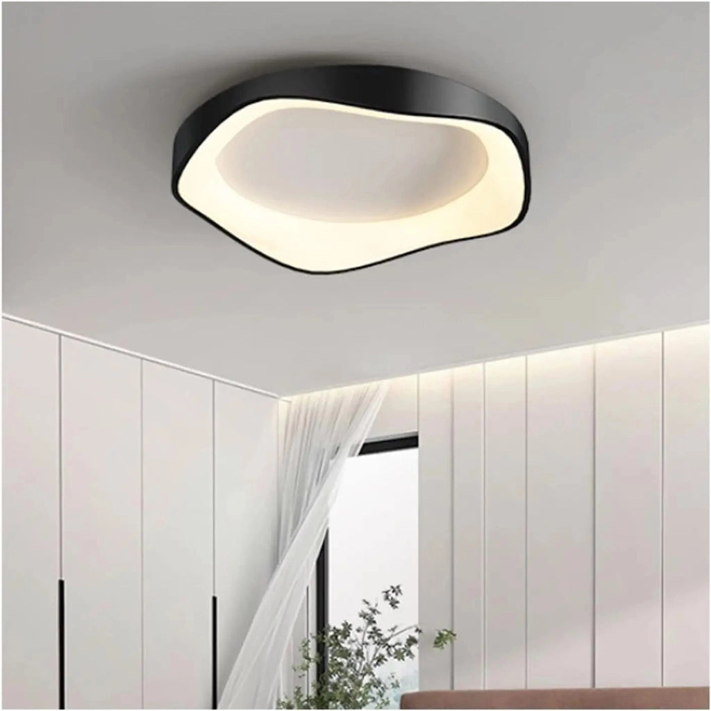 Plafoniera a led lampada da soffitto stile moderno luce dimmerabile telecomando 38w Nero