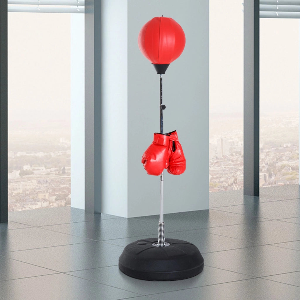 Sacco da Boxe Gonfiabile ¨C Xylo ¨C Altezza Regolabile 126-144 cm con Guanti e Pompa Rosso