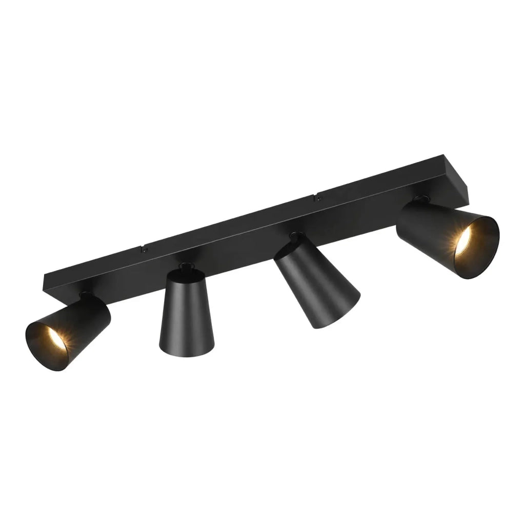 LÚZETE - SPOT DA SOFFITTO/PARETE 4 LUCI METALLO NERO GU10 SILVANO