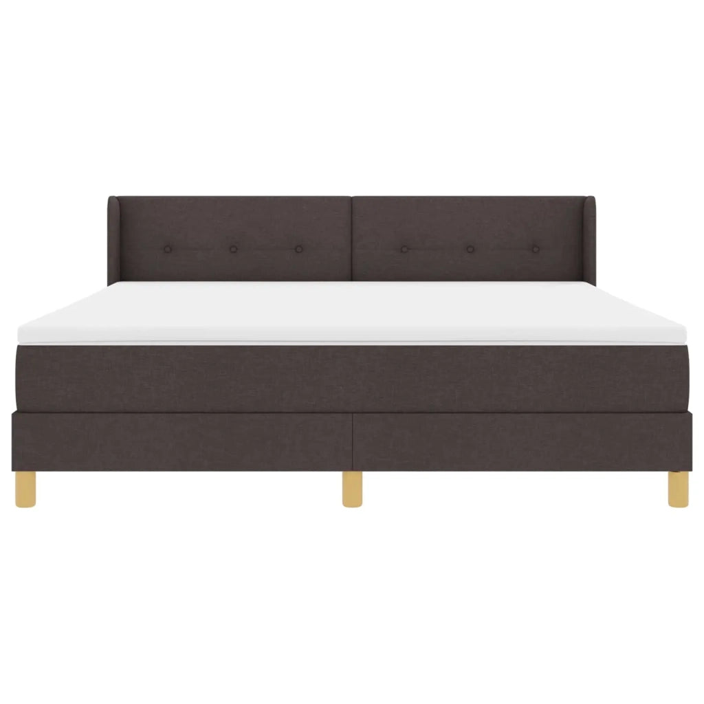 Letto a molle con materasso Marrone Scuro 200 x 180 cm Tessuto 3341310