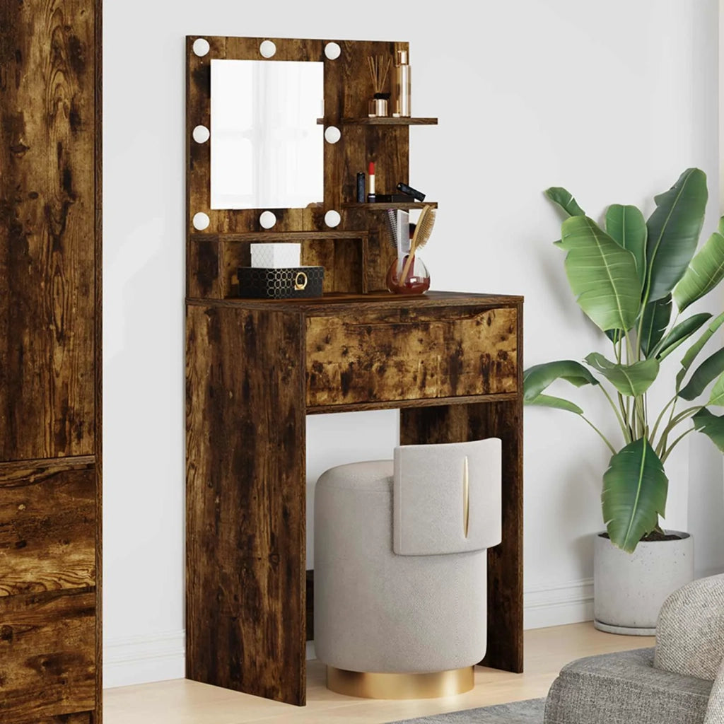 Tavoli da Trucco per Camera da Letto con cassetto Rovere fumé 888992