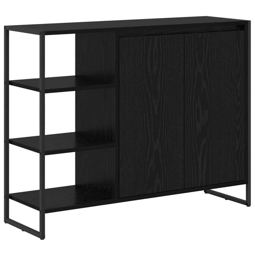Mobile laterale Rovere Nero 96.5 x 30 x 75 cm Legno multistrato