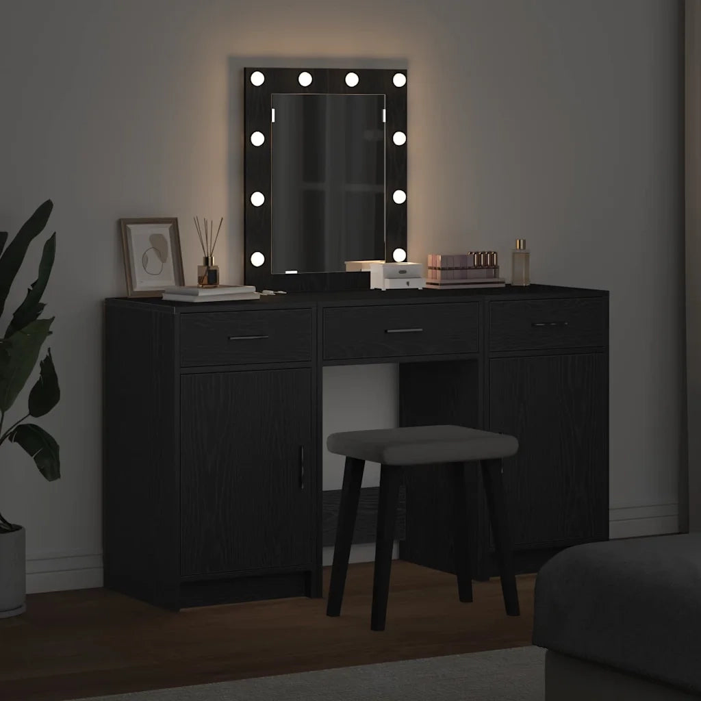 Toeletta | Tavolo da Trucco Nero 50 x 41 x 135 cm Legno multistrato
