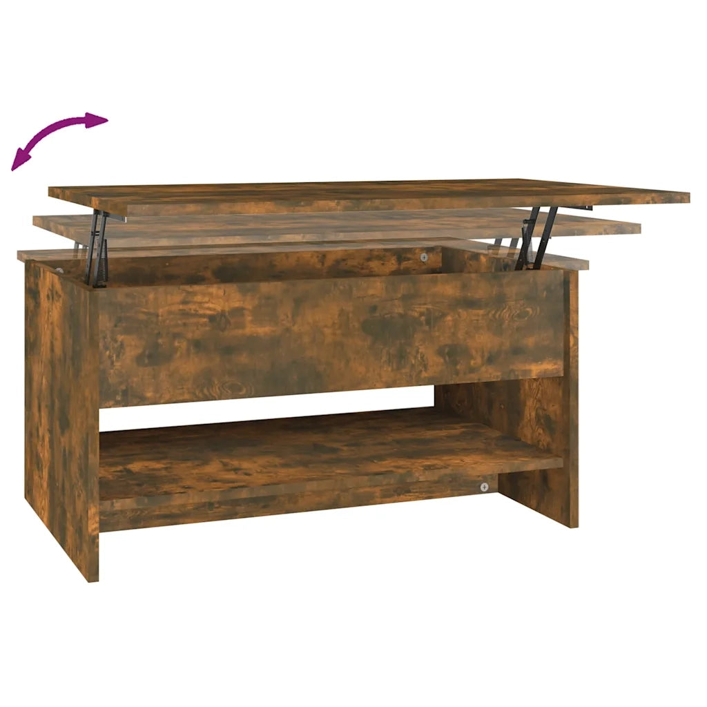 Tavolino da Salotto Rovere Fumo 80x50x40 cm Legno Multistrato