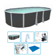 Piscina Fuori Terra Steeldesign Omega 640 - 6,40 X 3,66 X H.1,32 M - Kit Base