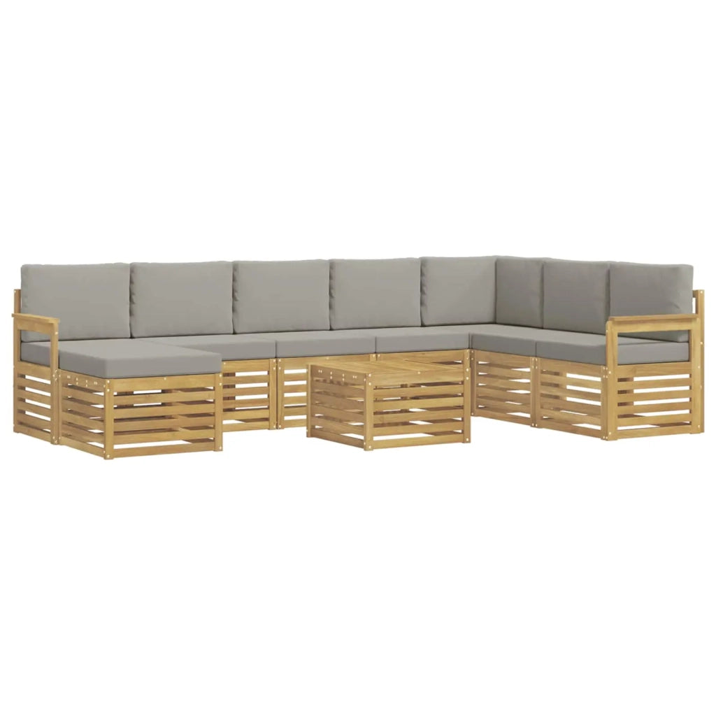 Set di divani da esterno 7 pcs Bianco e Grigio Chiaro 3392341