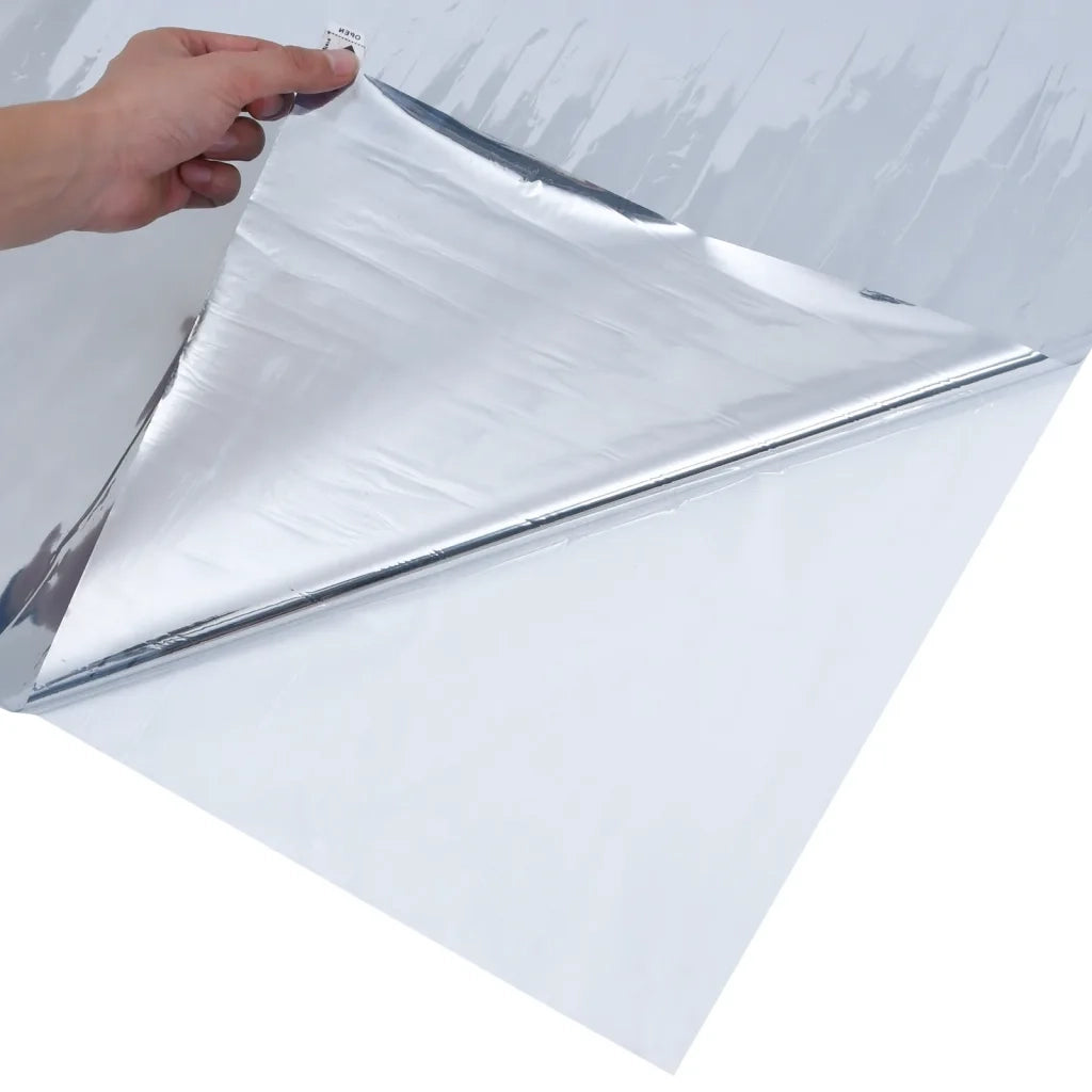 Pellicola Solare Statica Effetto Riflettente Argento 60x500 PVC 155862