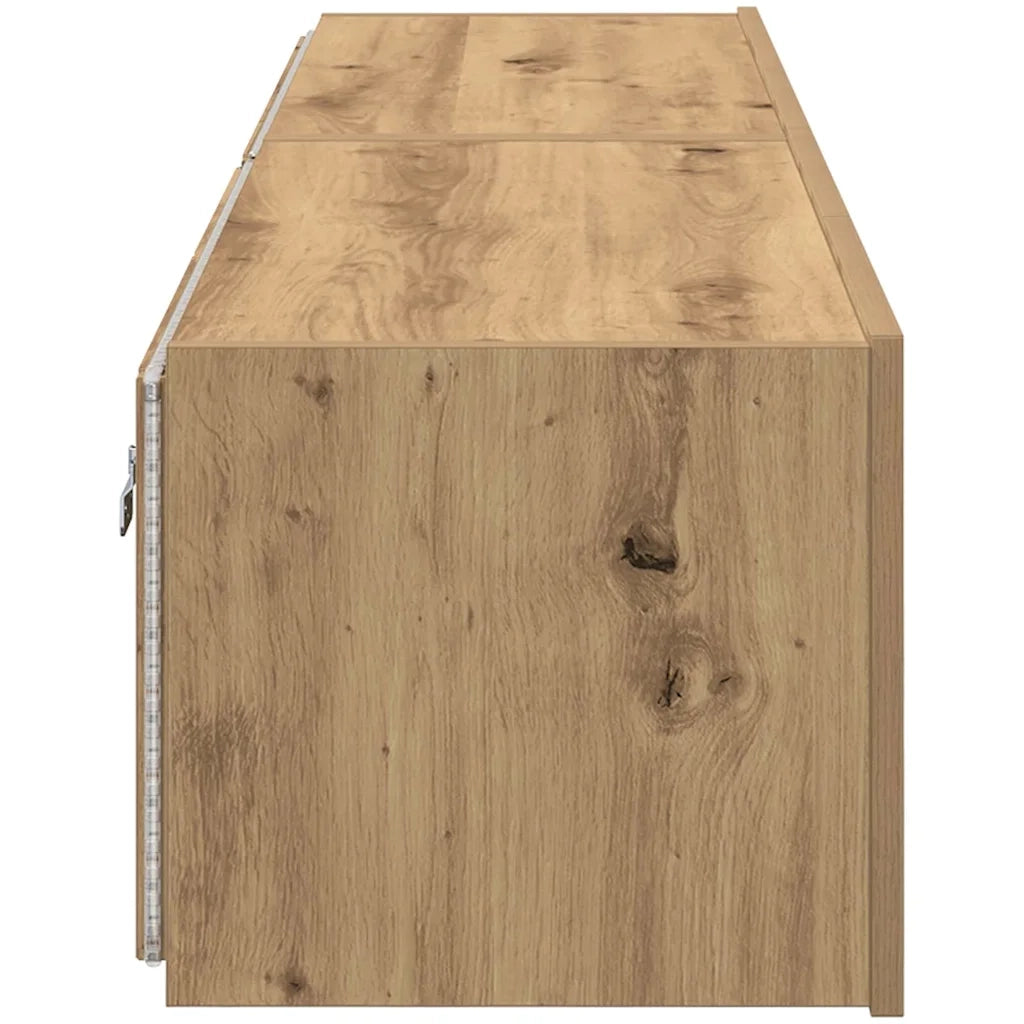 Mobile TV da parete 2 pcs Rovere artigianale 80 x 35 x 31 cm 863107
