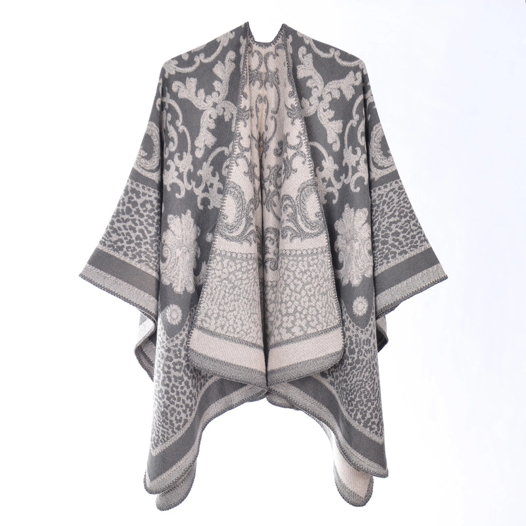 Nuovo scialle/sciarpa con stampa leopardata, scialle double-face in cashmere
