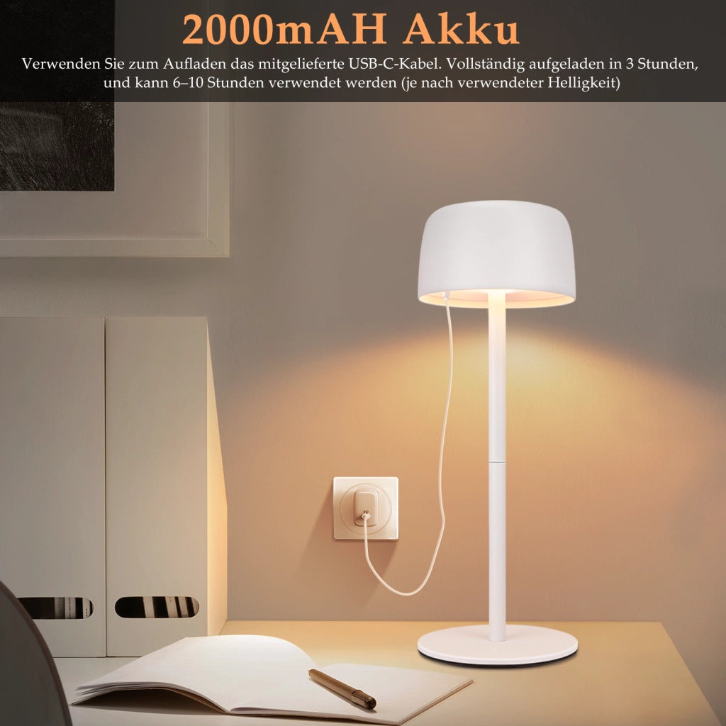 ZMH Lampada da tavolo LED set 2 pezzi wireless dimmerabile 3 temperature altezza regolabile per camera letto soggiorno