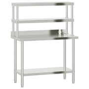 Tavolo da lavoro professionale da cucina con ripiano 110 x 55 x 150 cm acciaio inox 02_0045422