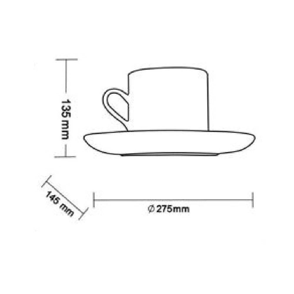 Trade Shop - Applique Gesso A Forma Di Tazza Da Caffè A Parete Verniciabile Attacco G9 Gs-e85 -