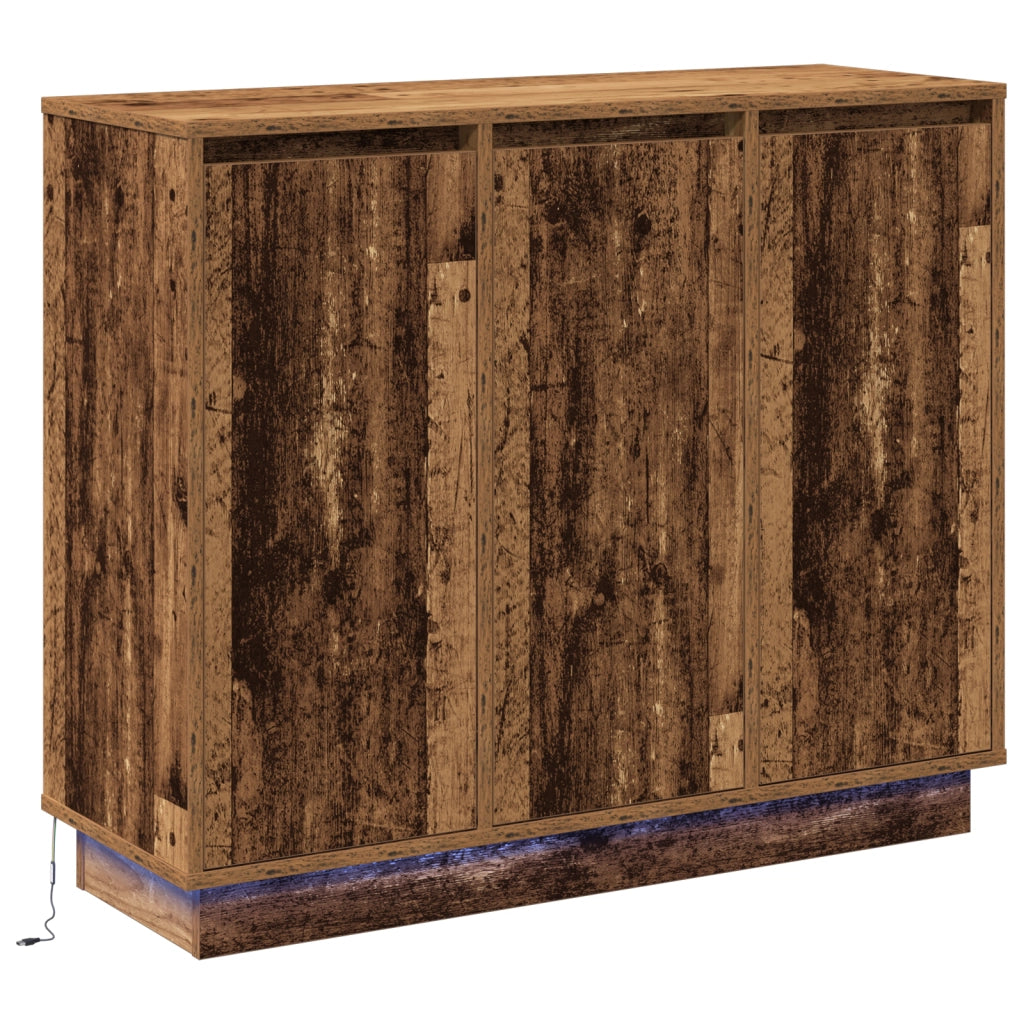 Mobile con LED in Legno Vecchio 90x32x75 cm in Legno Ingegnerizzato