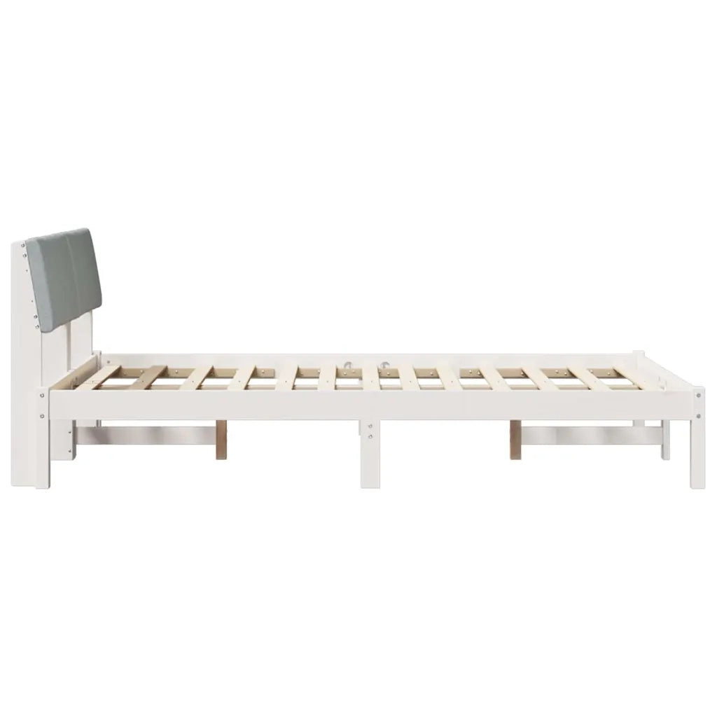 Struttura del letto-Giroletto-Rete del Letto Bianco e grigio chiaro 120 x 190 cm 864557