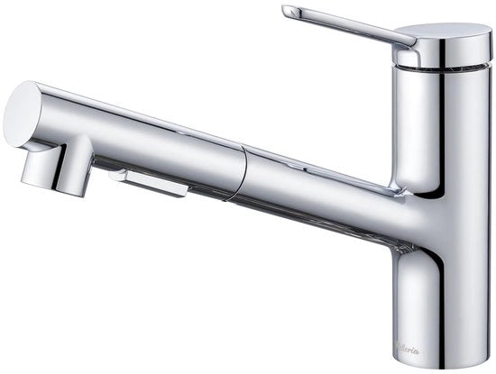 Uscita alta pressione da cucina, doppia doccia per l'acqua calda, cucina con sifon e spruzzatore estensibile, miscelatore unico per cucina, 120° girevole, economizzatore d'acqua, inclusi accessori, cromato