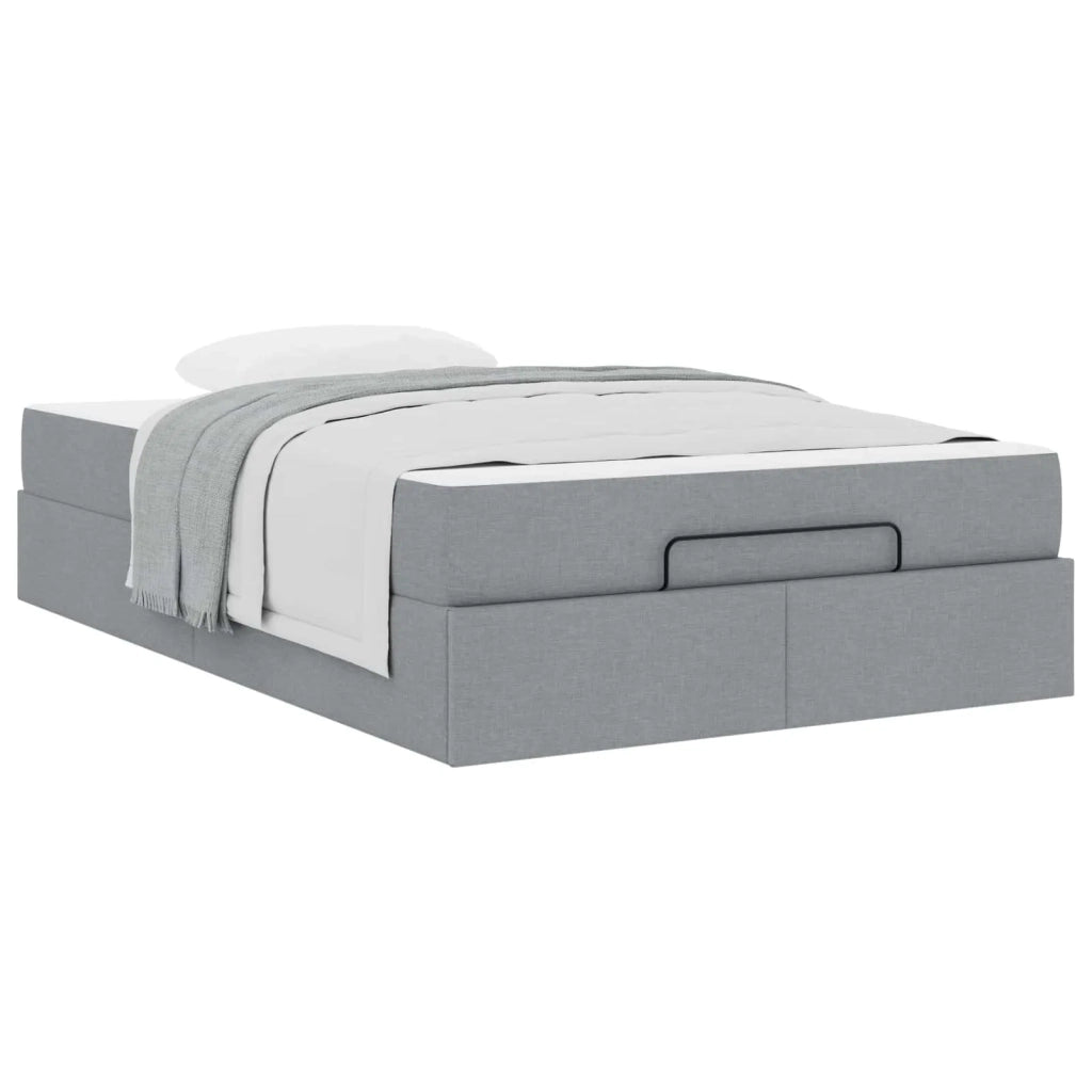 Struttura letto con materasso 2 pcs Grigio chiaro Tessuto