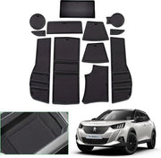 Antislipmatten per Peugeot 2008 e-2008 Restyling 2020-2024 2025, Mat per console centrale, Mat per contenitore, Antislipmat per vano portaoggetti, Antislipmatten per serramenti (nero)
