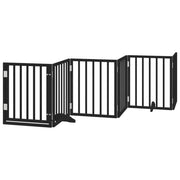 Cancelletto e porta di sicurezza per animali domestici 6 pannelli legno di pioppo nero 02_0023364