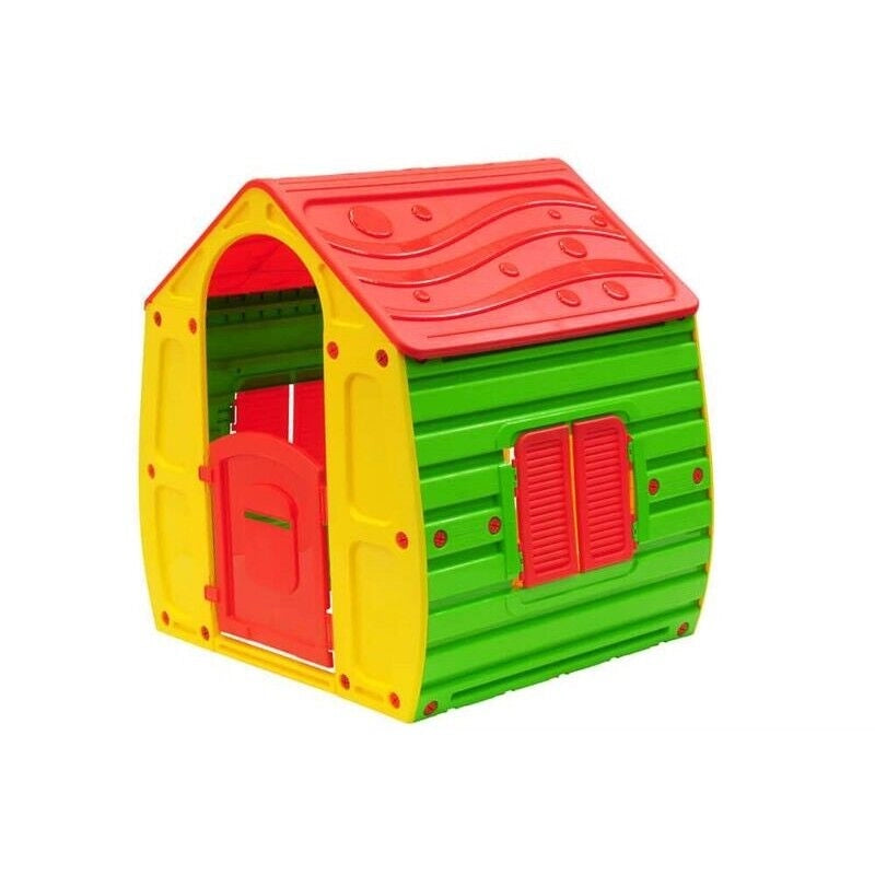CASETTA MAGICA COLORATA CON PORTA E FINESTRE APRIBILI 102,5 X 89 X H109 CM
