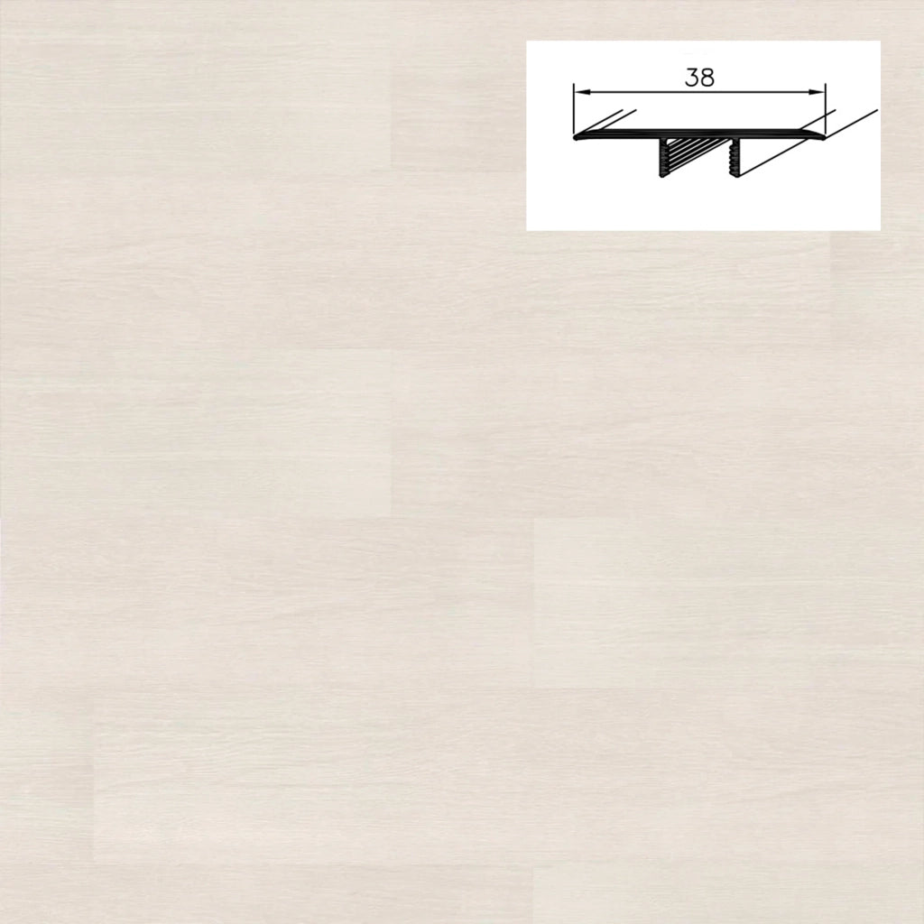 Barra da 90cm di PROFILO GIUNTO in Alluminio Gamma Laminati - Piatto o a discesa (base+coperchio) - LODOS - PIATTO