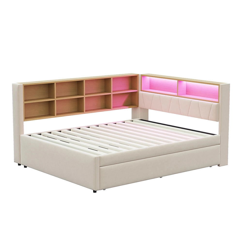 Divano letto - Xylo - 140x200 cm letto nascosto USB beige