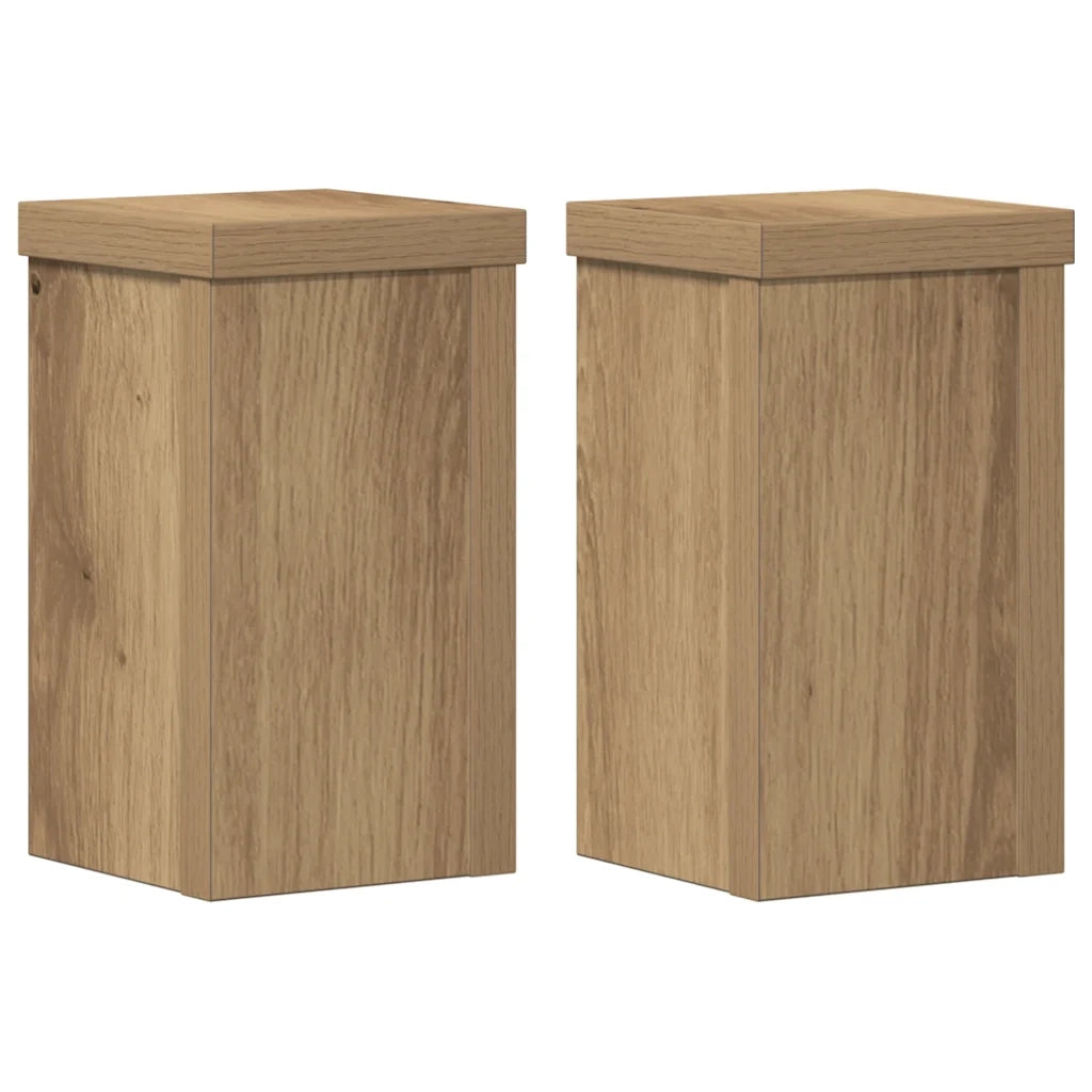 Supporti per Piante 2 pz Rovere 10x10x18 cm in Multistrato 852887