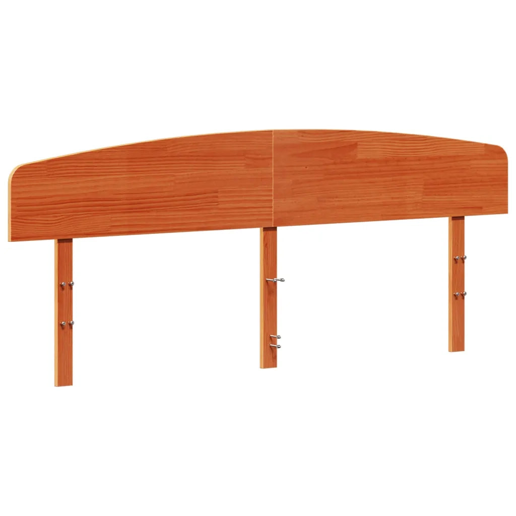 Testiera Marrone Cera 200 cm in Legno Massello di Pino 842489