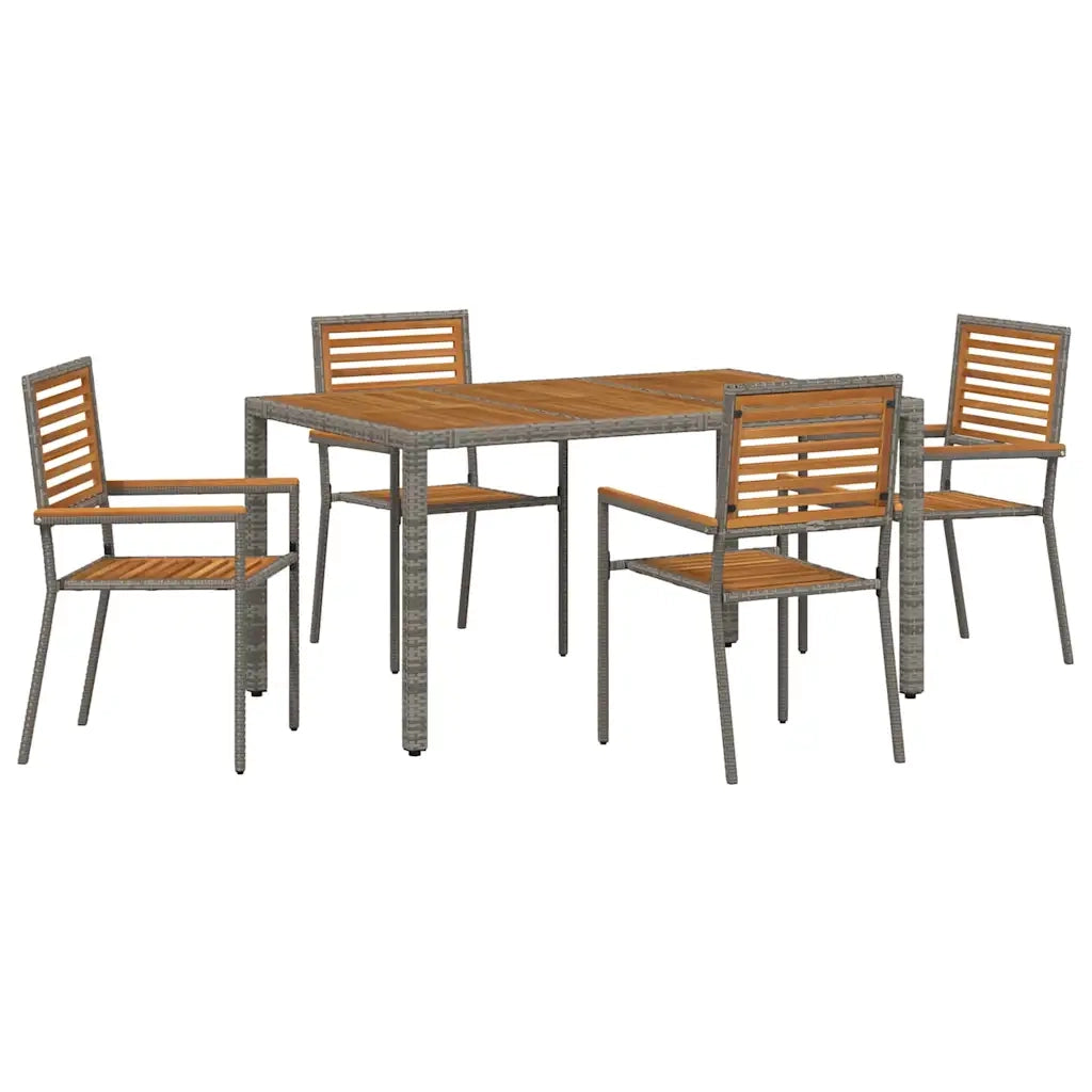 vidaXL Set da Pranzo per Giardino 5 pcs Grigio 150 x 90 x 75 cm