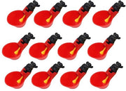 Set di 12 secchi di acqua automatici per uccelli - Materiale plastico duraturo - Facile da pulire - Sistema di alimentazione idraulica a gravità - Adatto per polli e uccelli - Beccuccio per animali